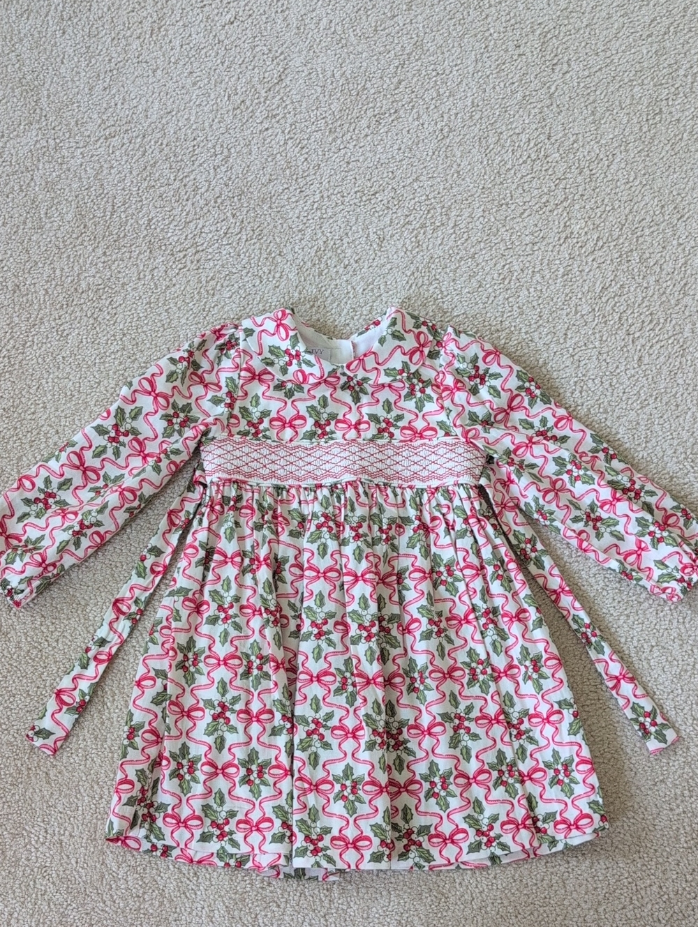 Iris & Ivy Long Sleeve Smocked Holly Dress 4t